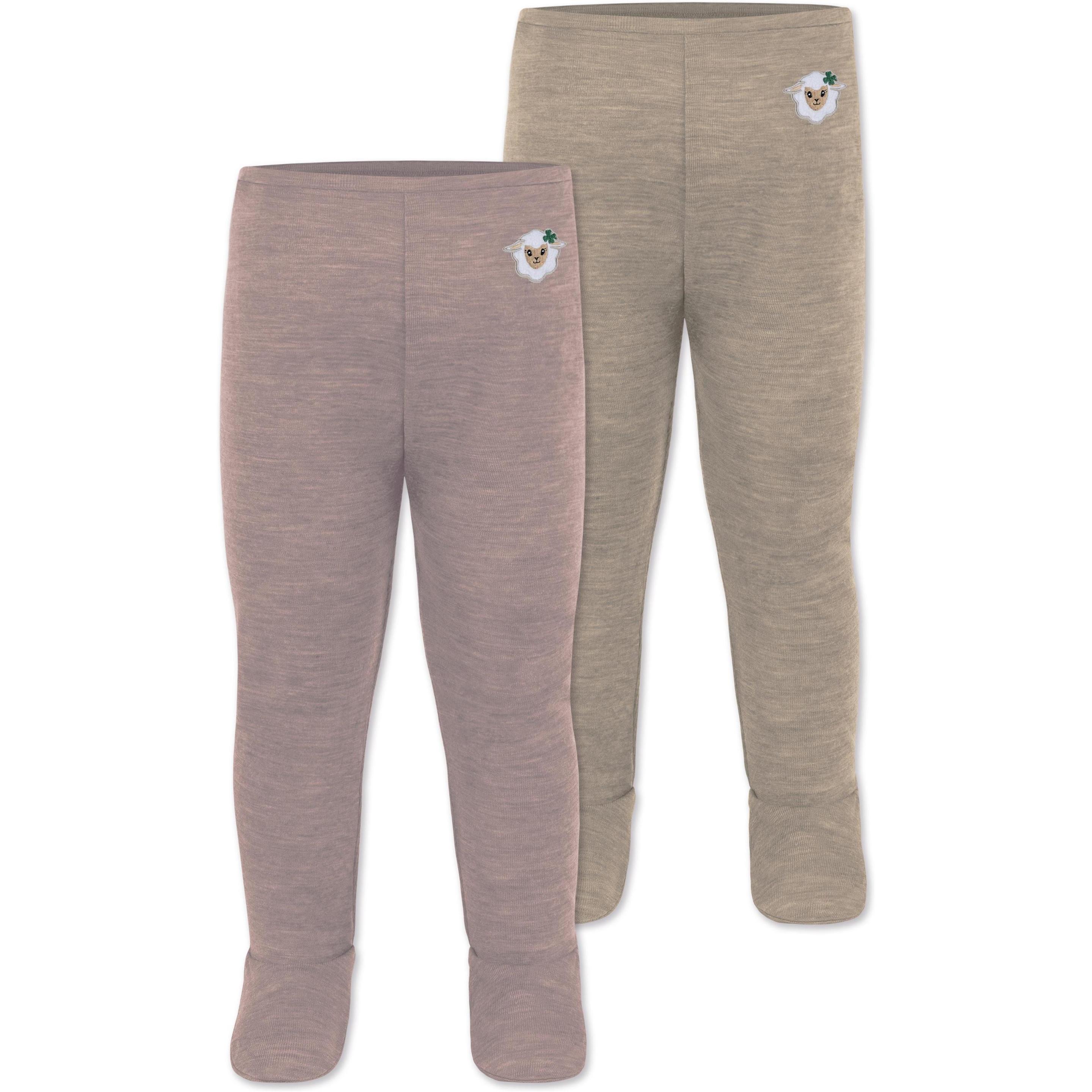 Normani, Herren, Funktionsunterhose, 2er Pack Baby Merino Unterhose mit Füssen - 9539 (86), Beige, 86