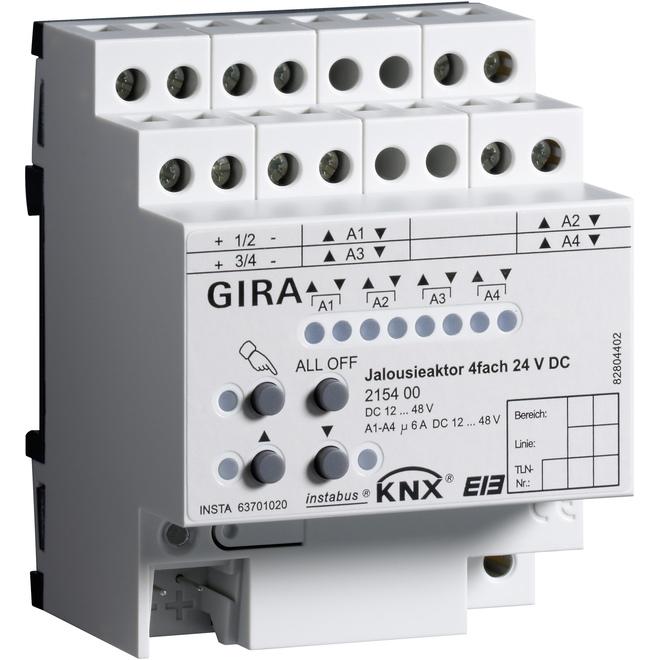 Gira, Aktor, Jal.aktor 4f DC 24 V Hand KNX REG 215400 (Analogaktor)