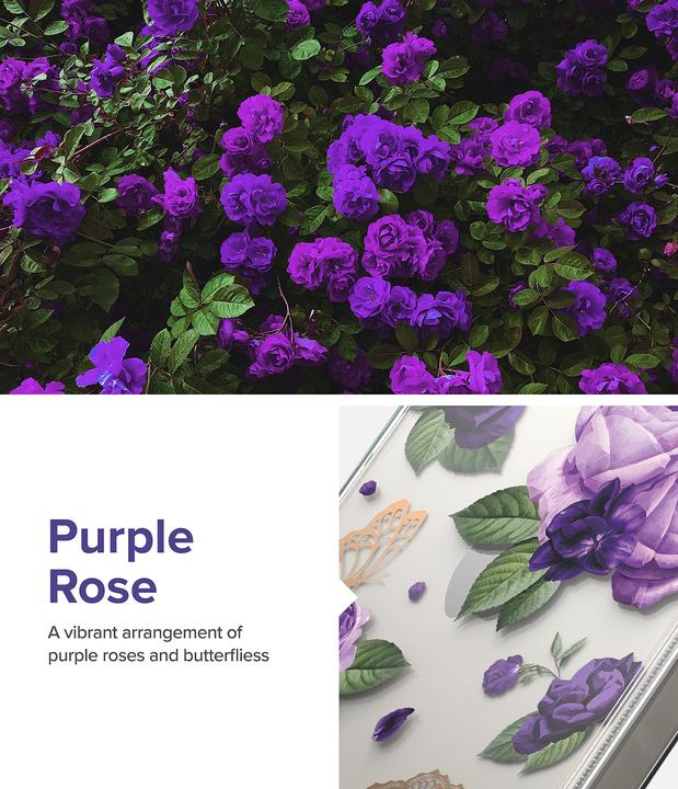 Actual product image Ringke Fusion Design Armored Case Cover with Gel Frame for iPhone 14 Plus transparent (Purple rose) (Apple iPhone 14 Plus)