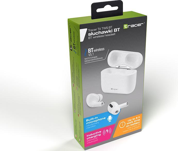 Produktbild Tracer Słuchawki T2 TWS BT BLACK (Keine Geräuschunterdrückung, 6 h, Kabellos)