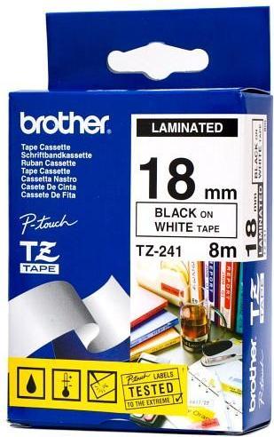 Actual product image Brother TZe-241 (1.80 cm, Black, White)