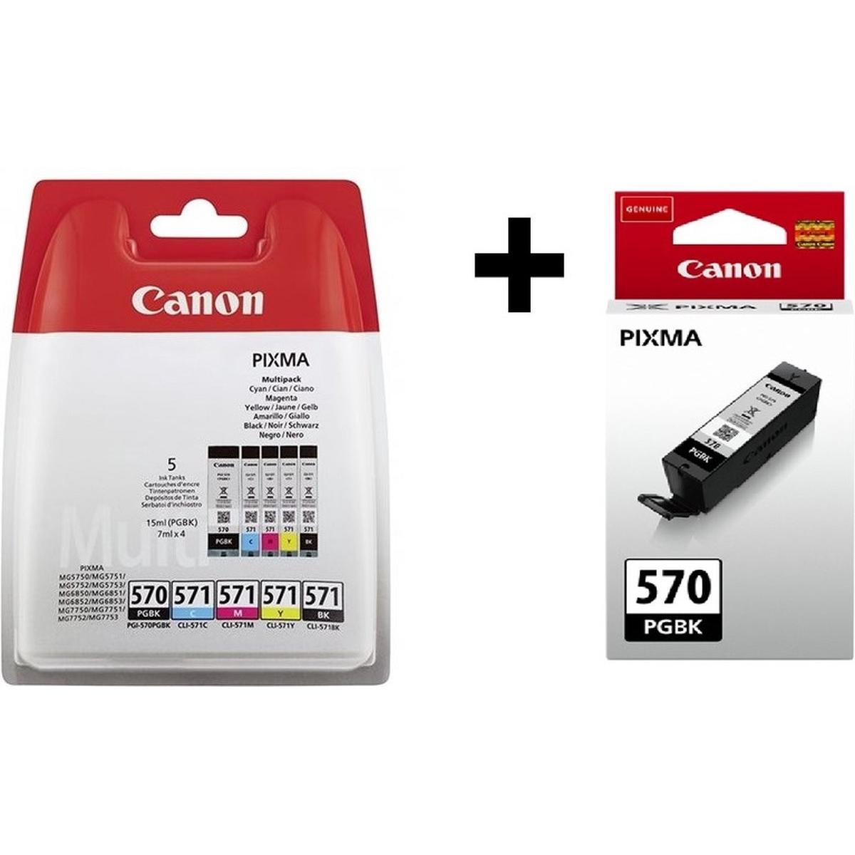 Canon, Cartucce, 2x pgi570/cli571 multi+zw (0372C006 en 0372C001) (FC)