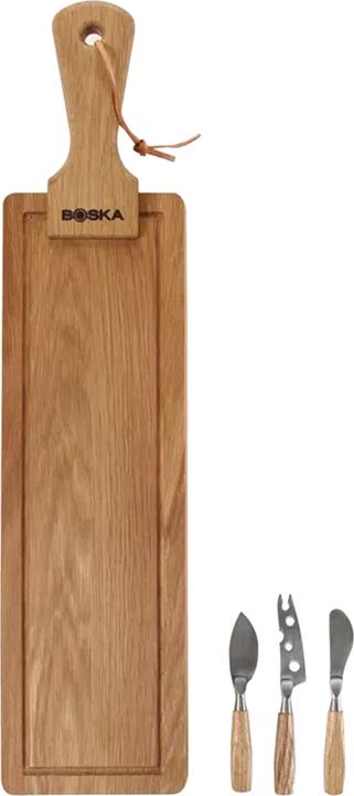 Actual product image Boska Cheese set Friends brown stainless steel / European oak 535x125x35