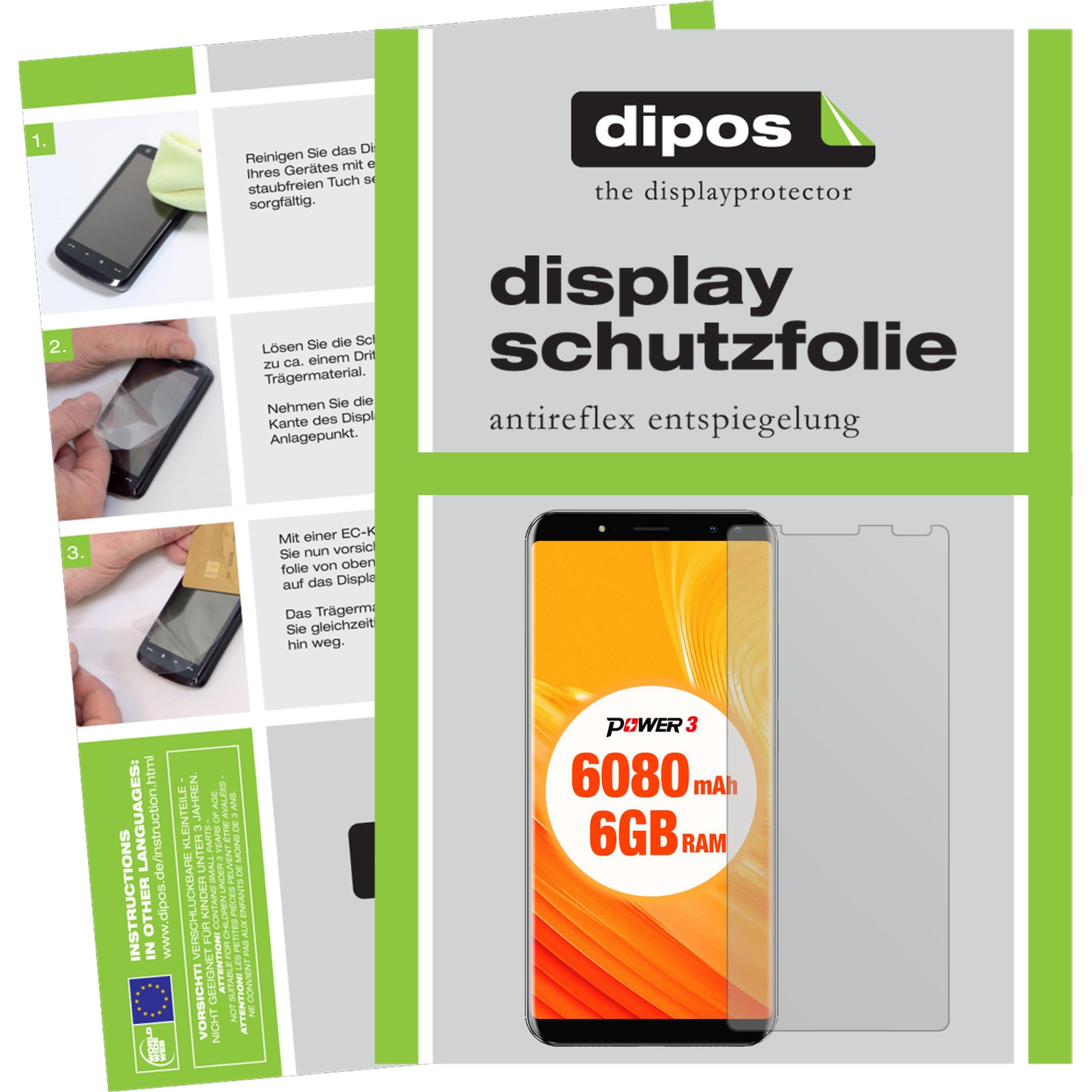 Thumbnail - Dipos Displayschutzfolie Antireflex (1 Stück, Ulefone Power 3), Smartphone Schutzfolie, Transparent