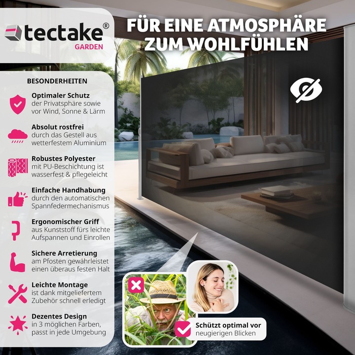 Produktbild tectake Seitenmarkise (3 m)