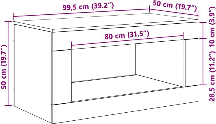 Image du produit vidaXL Couchtisch (99.50 x 50 x 50 cm)