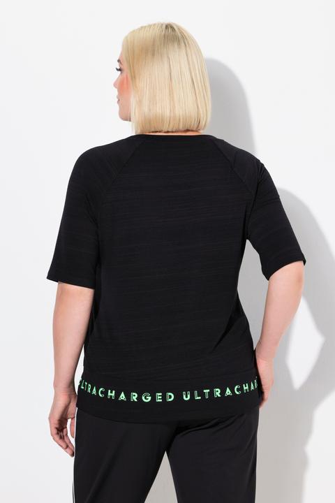 Produktbild Ulla Popken T-Shirt, Saum-Schriftzug, Classic, Rundhals, Halbarm (58)