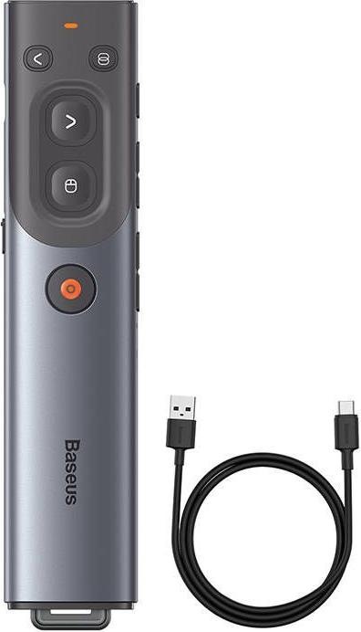 Immagine prodotto Baseus Orange Dot Telecomando multifunzione per presentazioni, con puntatore laser rosso - grigio