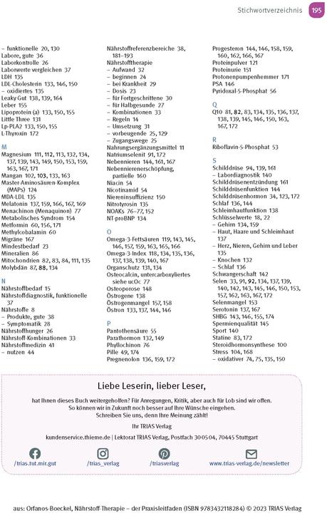 Immagine prodotto Nährstoff-Therapie - der Praxisleitfaden (Tedesco, Helena Orfanos-Boeckel, 2023)