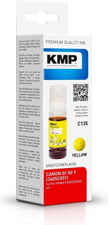 Immagine prodotto KMP L'inchiostro di ricarica sostituisce Canon GI-50 Y, 3405C001 Giallo compatibile 1580.0009 (Y)