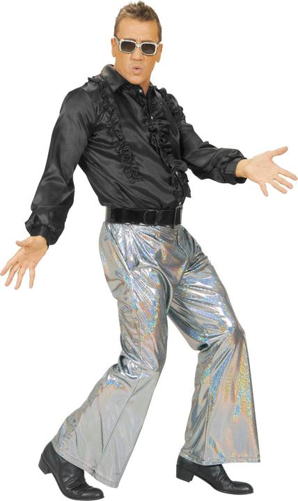 Produktbild Widmann Disco Glitzer Herrenhose silber (L, M)