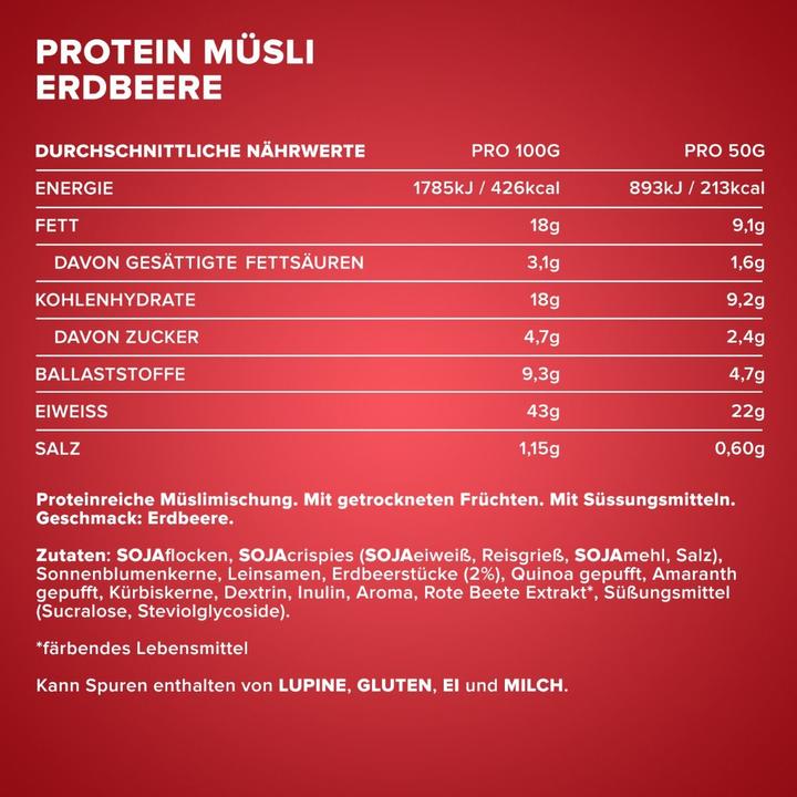 Valeurs nutritives et ingrédients IronMaxx Muesli protéiné (sachet de 550g) (550 g)