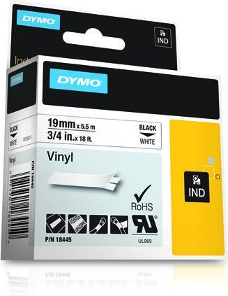Produktbild Dymo Rhino Vinylband, schwarz (1.90 cm, Weiss)