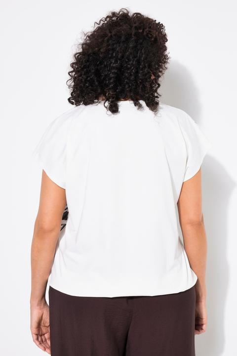 Actual product image Ulla Popken Paisley Motif Cap Sleeve Tee (46, 48)