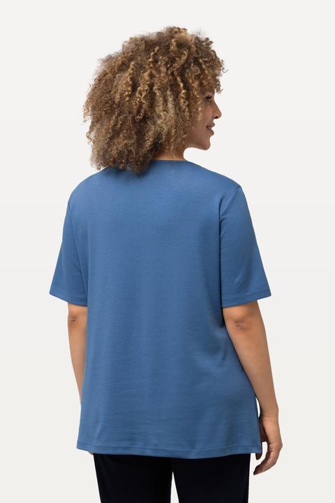 Immagine prodotto Ulla Popken Maglia aderente con davanti doppio, scollo a girocollo e mezze maniche (62)