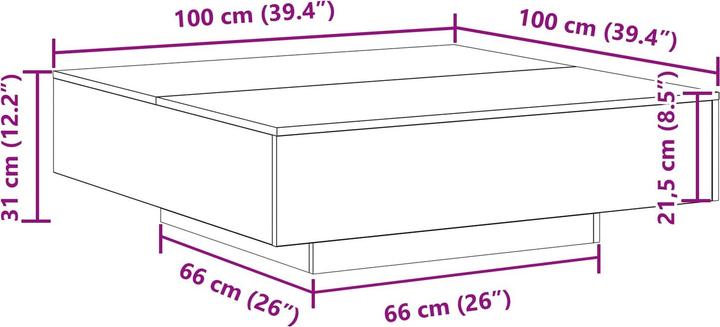 Image du produit vidaXL Couchtisch (100 x 100 x 31 cm)