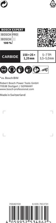 Actual product image Bosch Professional Zubehör EXPERT 'Wood with Metal Demolition' S 967 XHM reciprocating saw blade, 1 piece