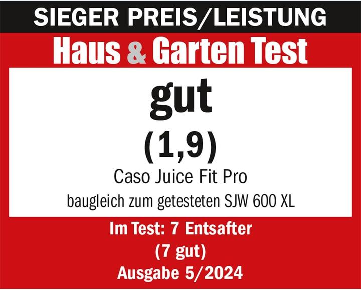 Actual product image Caso SJW600 XL Slow Juicer