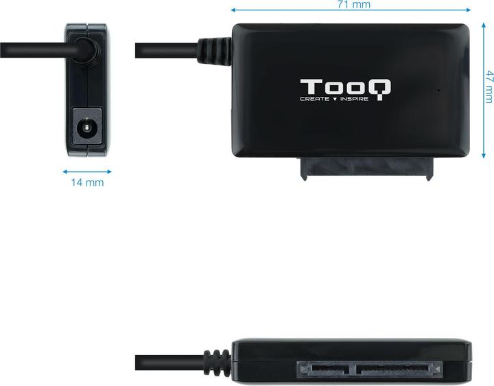 Actual product image Tooq Technology ADAPTADOR USB 3.0 USB-A SATA DISCOS DUROS 2.5" y 3.5" CON ALIMENTADOR (2.5", 3.5")