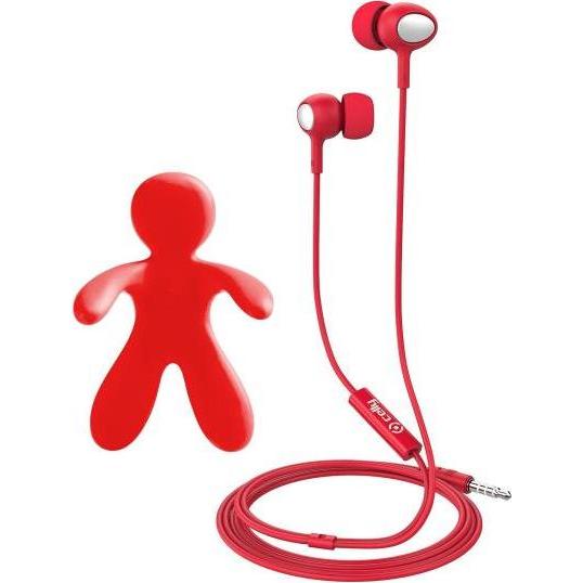 Celly Cesare & Augusto Ohrhörer 3,5 mm Stecker Rot (Kabelgebunden), Kopfhörer, Rot