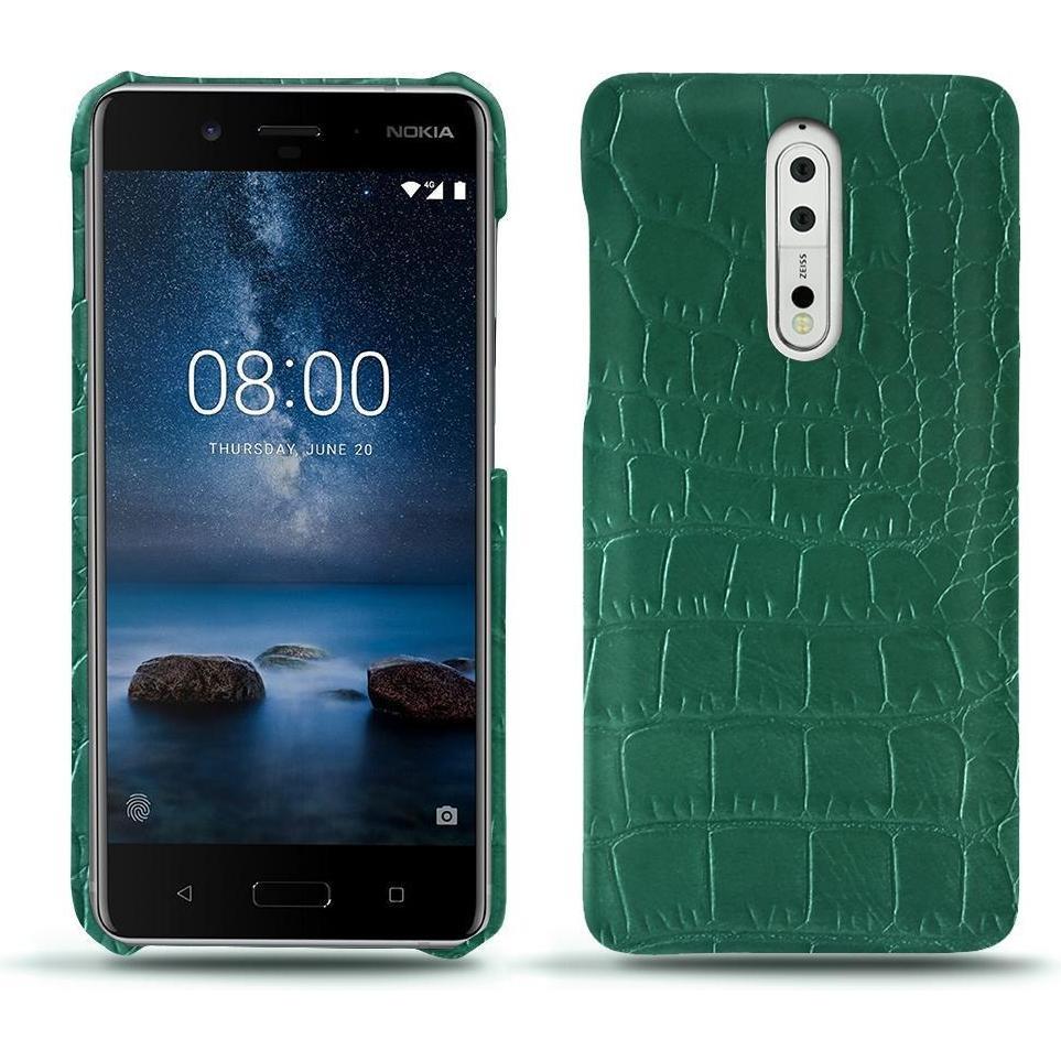 Noreve Lederschutzhülle (Nokia 8), Smartphone Hülle, Grün