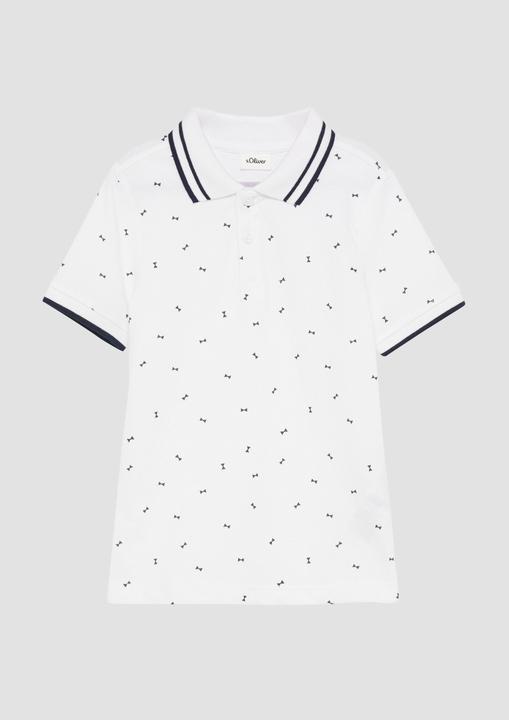 S.Oliver Polo-Shirt Poloshirt mit Kontrast-Details und All-over-Print (92)