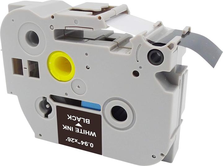 Produktbild MediaRange Schriftbandkassette weiÃŸ auf schwarz 8m x 24mm (2.40 cm, Schwarz, Weiss)