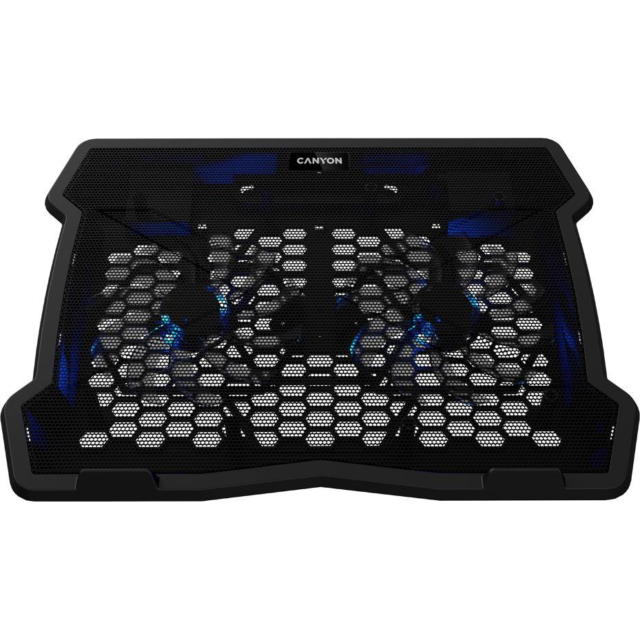 Thumbnail - Canyon Notebook-Kühler bis 15.6" 2 Lüfter LED Backlight schw retail, Notebook Ständer, Schwarz
