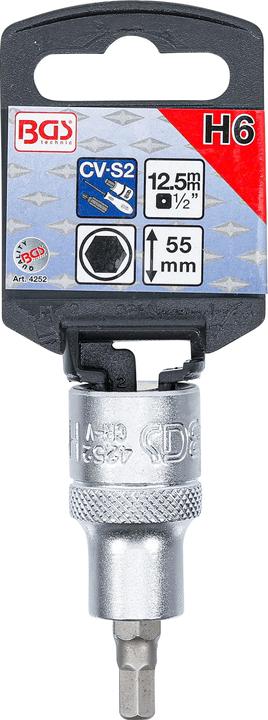 Actual product image BGS Bit Socket 12.5 mm (1/2") internal Hexagon 6 mm (12.5 mm)