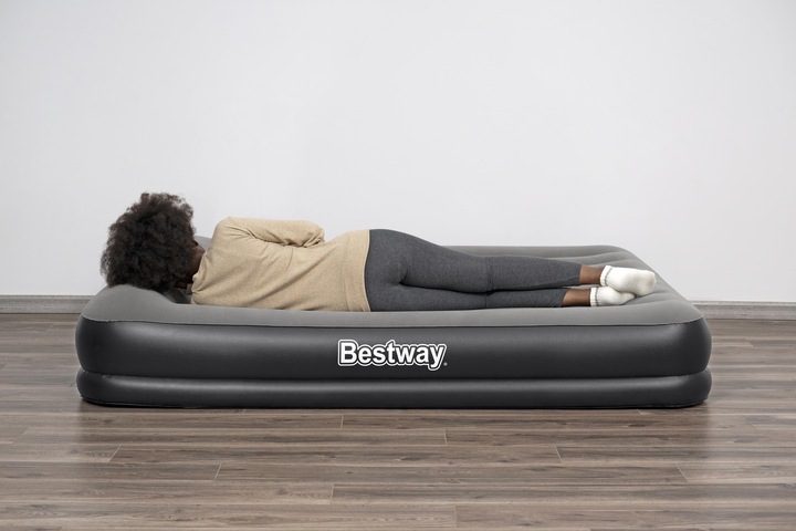 Actual product image Bestway Tritech Queen Air Mattress with Built-in USB Pump 2.03 m x 1.52 m x 36 cm
