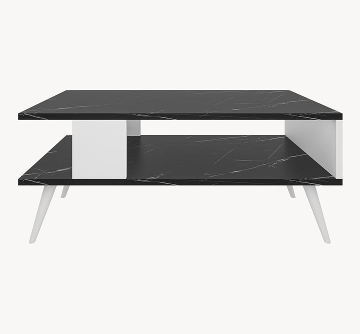 Produktbild En.Casa Couchtisch Lycksele 40x90x45 cm Marmoroptik, schwarz / Weiss