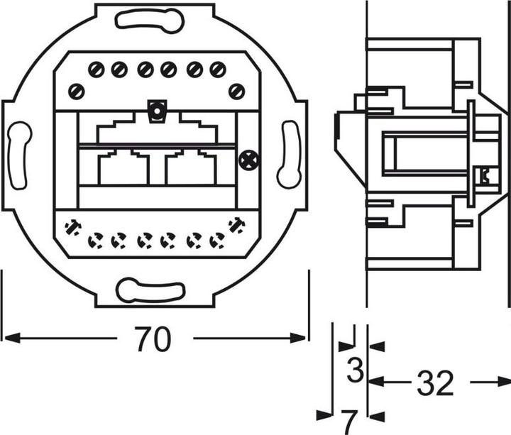 Actual product image Busch-Jaeger BJ UP junction box UAE 0214 angled outlet 2x8 8 pole - accessories network