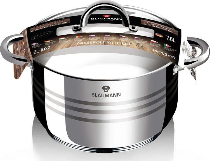 Produktbild Blaumann Kochtopf mit Deckel 7.6L Ø 26cm Gourmet Line (26 cm, Kochtopf, Edelstahl)