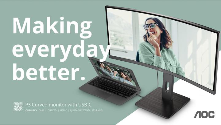Actual product image AOC CU34P3CV (3440 x 1440 pixels, 34")