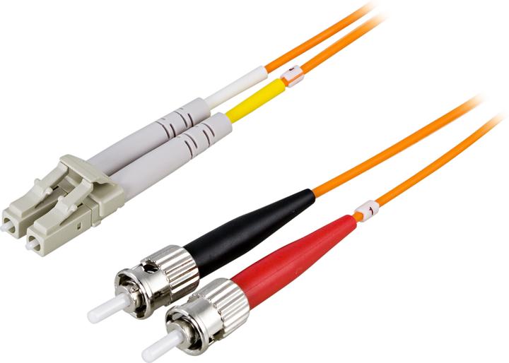 Actual product image Deltaco Optical cable OM1, LC - ST, double sided, UPC, 62.5 (5 m)