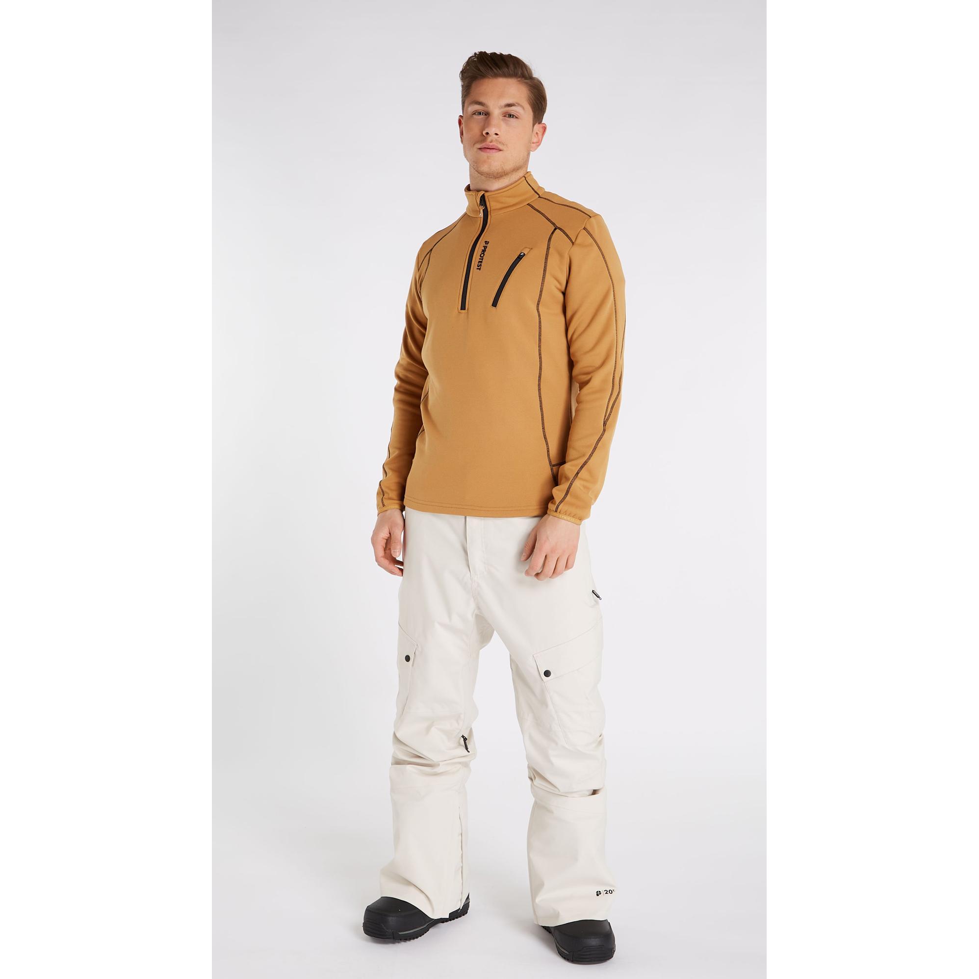 Protest, Uomini, Felpa + Maglione, Umani in pile da uomo con mentoniera Fudgecamel M, Marrone, (M)