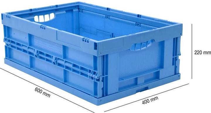 Produktbild Walther Faltbox aus Polypropylen, Inhalt 44 l, ohne Deckel, blau, stapelbar (40 cm, 41.40 l, 1x)
