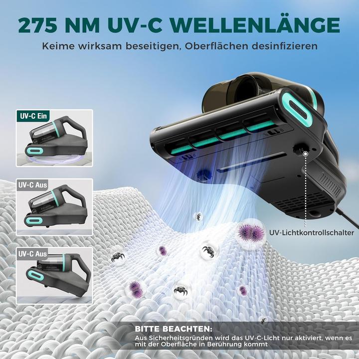 Produktbild Haushof Milbensauger mit UV Licht und Heissluft-Funktion
