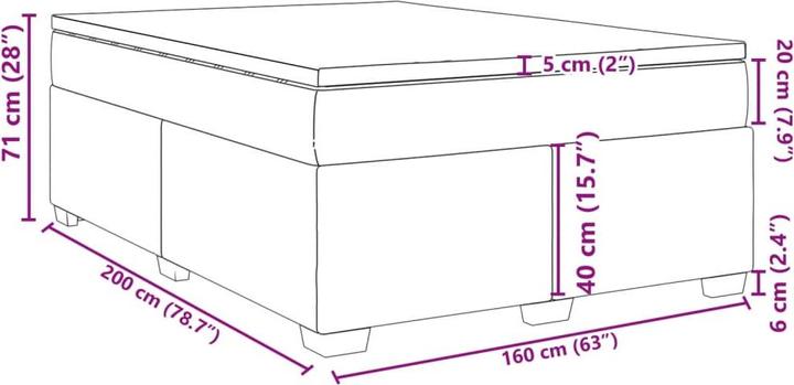 Actual product image vidaXL Boxspringbett (160 x 200 cm)