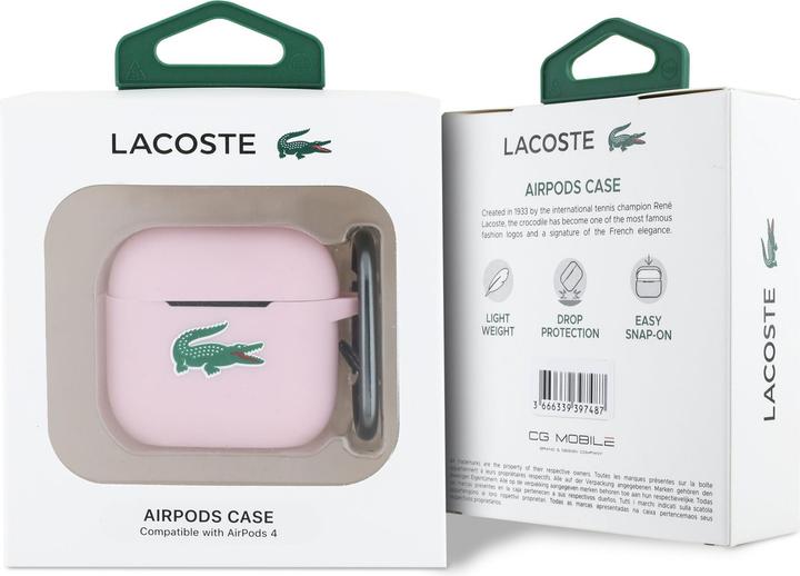 Productafbeelding Lacoste LCA4SLOI AirPods 4 cover pink Silicone Croc Logo