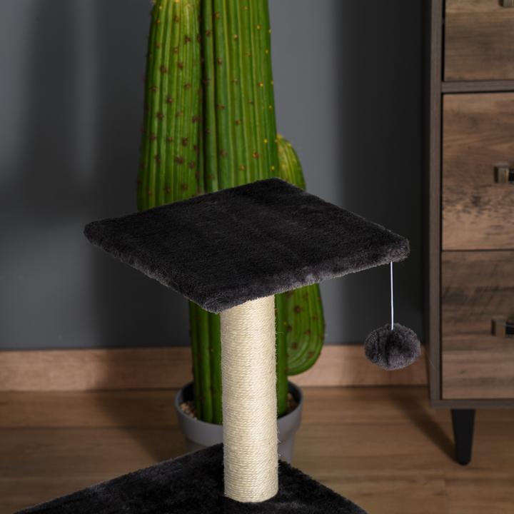 Actual product image Jamb Cat tree (72 cm, Dark grey (plush) + beige (sisal rope))