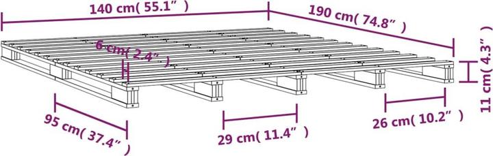 Image du produit vidaXL Palettenbett (140 x 190 cm)