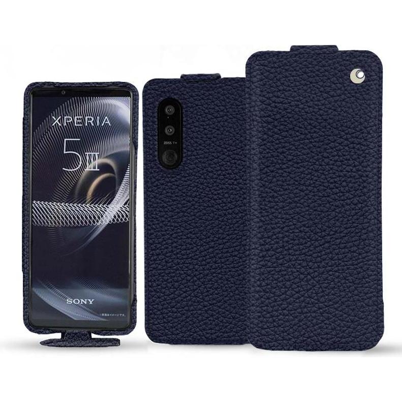 Noreve Lederschutzhülle vertikal (Sony Xperia 5 III), Smartphone Hülle, Violett