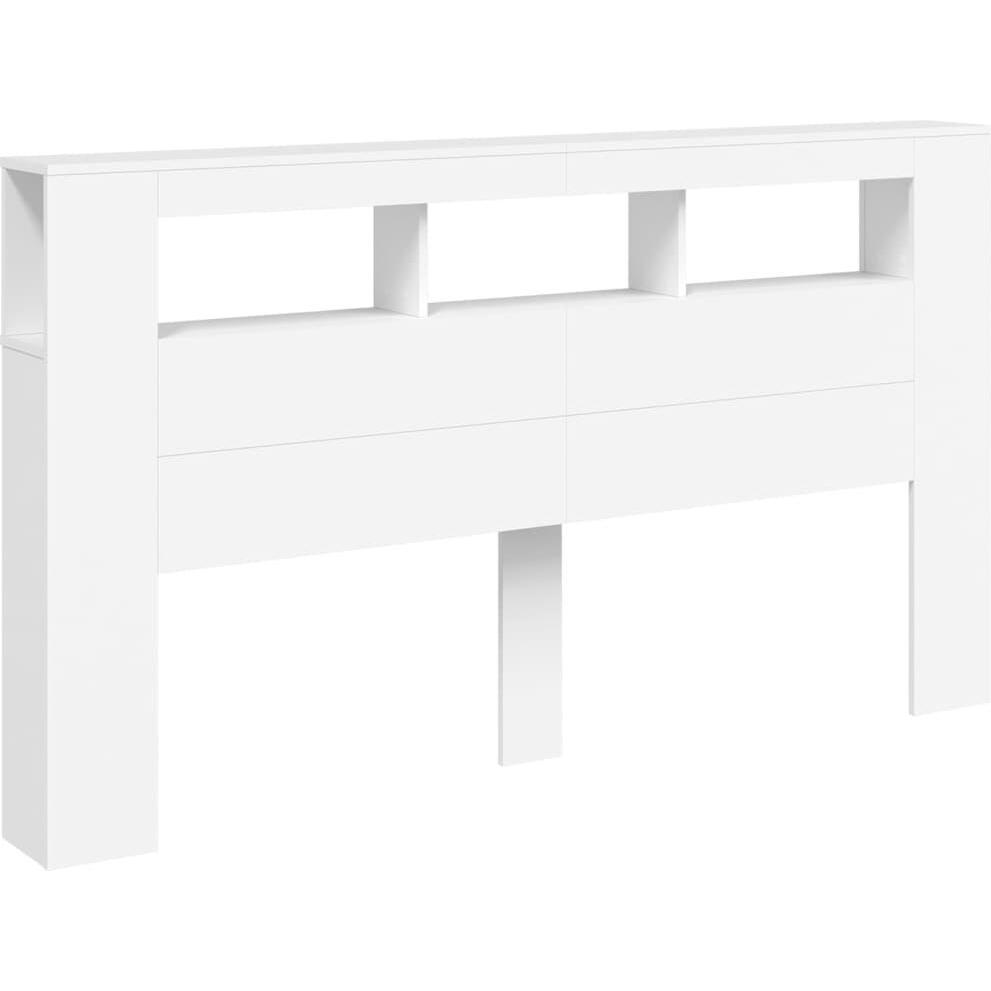VidaXL, Bett Zubehör, LED-Kopfteil Weiss 180x18,5x103,5 cm Holzwerkstoff,Farbe
