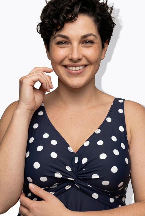 Produktbild Ulla Popken Badekleid, Punkte, Softcups, recycelt (48)