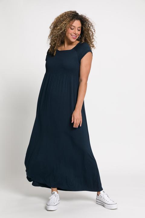 Produktbild Ulla Popken Kleid, A-Linie, gesmokt, Carré-Ausschnitt, Halbarm (60)