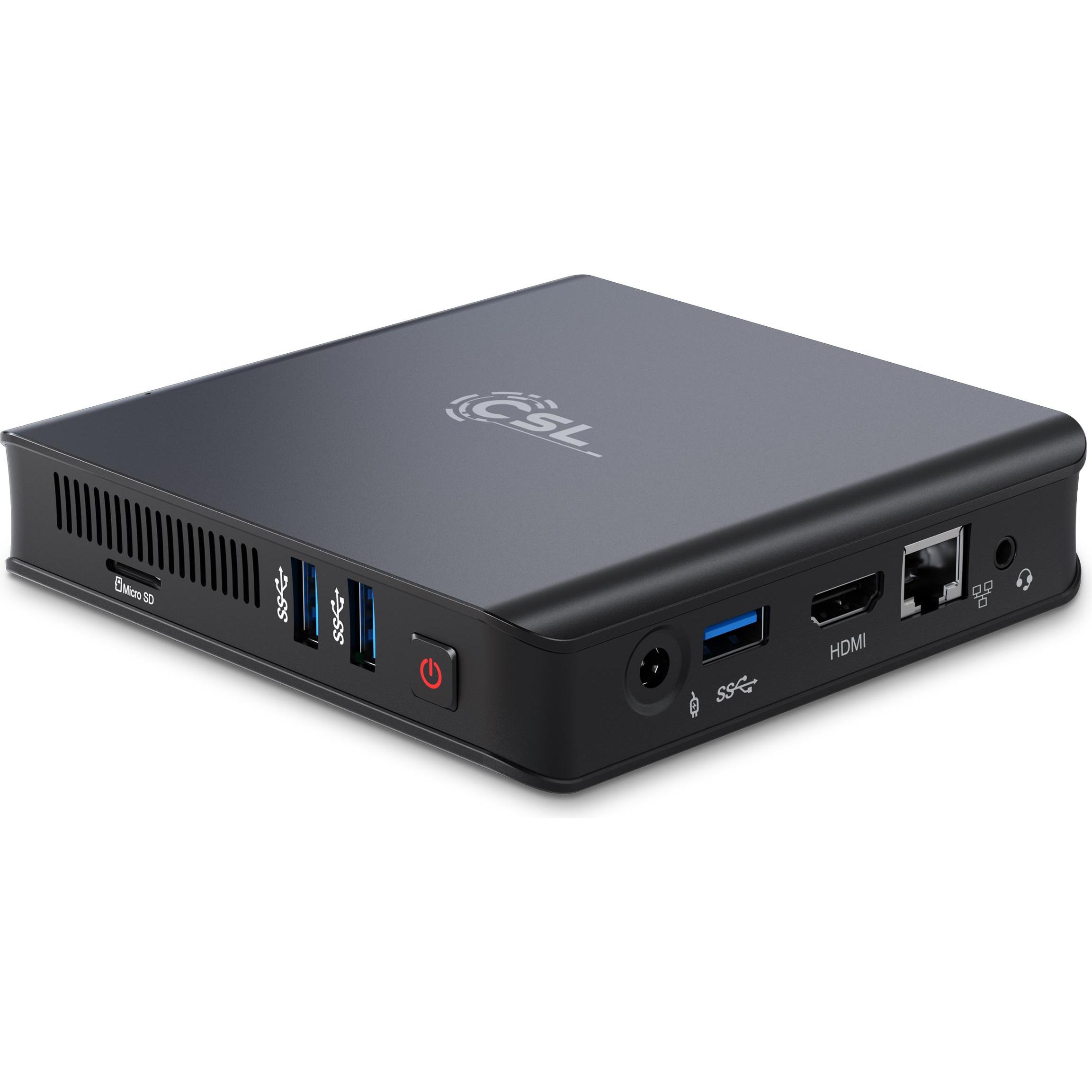 CSL Mini-PC Narrow Box Ultra HD Compact v5 (Intel Celeron N5100, 4 GB, 384 GB, Intel UHD Graphics), PC, Schwarz