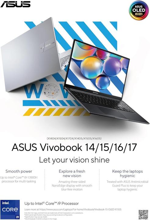 Image du produit ASUS VivoBook 17 X1704ZA-AU053W i7-1255U 17.3 ordinateur portable (17.30", 512 Go, 16 Go, ING. Int., Intel Core i7-1255U)