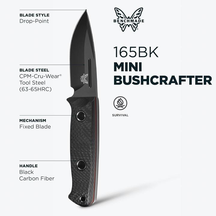 Image du produit Benchmade Mini Bushcrafter 165BK (8.59 cm)