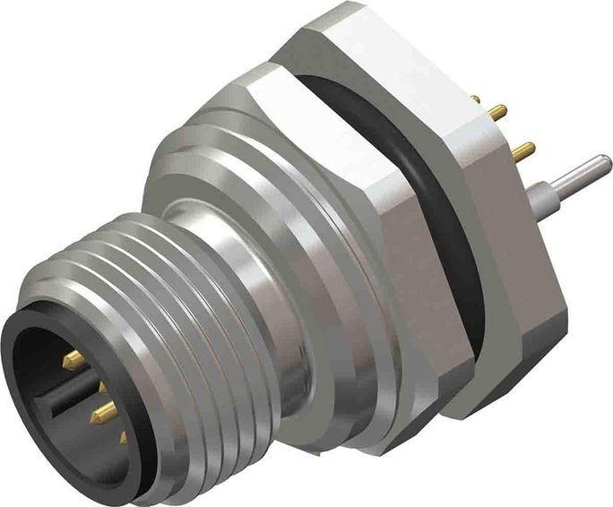 Produktbild RS PRO M12 Rundsteckverbinder Stecker 8-polig Rückseitenmontage Leiterplatte